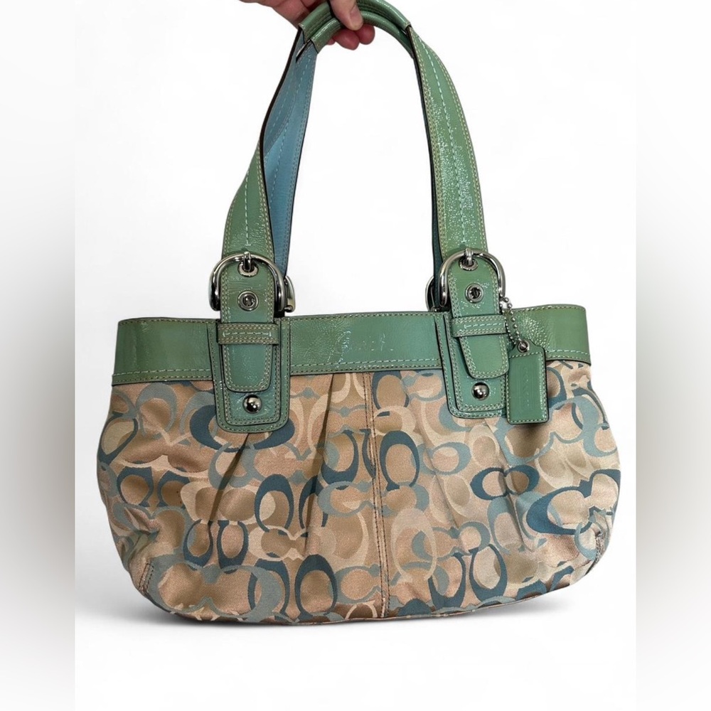 Coach blue and green bag #f14492